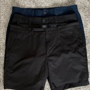 St. John's Bay Men's Black and Navy Flat Front Shorts